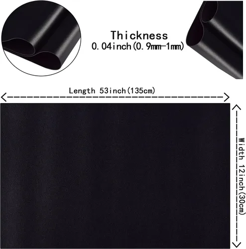 Miniatura 4 de HGUAN Rollo de hojas de piel sintética color liso negro de 12 x 53 pulgadas, muy adecuado para hacer manualidades, aretes de cuero, lazos, costura