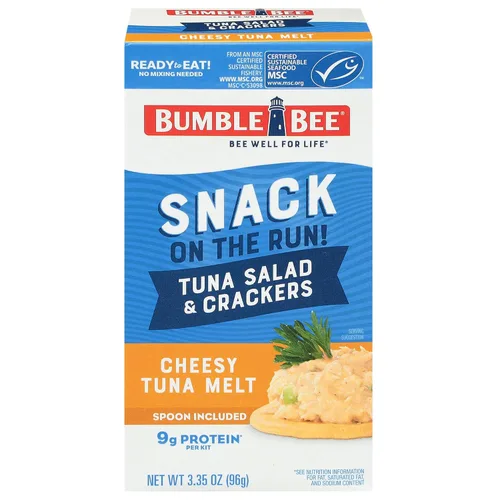 Miniatura 20 de Bumble Bee Snack On The Run - Kit de ensalada de atún original con galletas saladas, paquete de bocadillos de proteína listo para comer, 8g