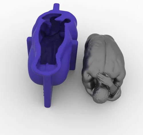 Miniatura 7 de Molde de silicona para cuerpo humano 3D - Molde grande de yeso de jabón para velas de chocolate con fondant