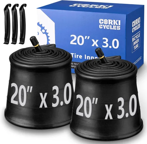 Corki Cycles - Tubo de neumático grueso de 20 x 3.0 pulgadas, 20 x 3.5 pulgadas, 20 x 4.0 pulgadas con válvula Schrader de 1.260 in, tubos