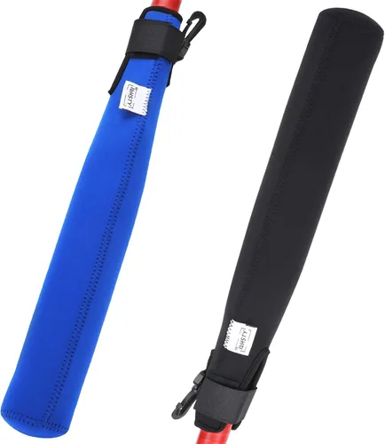 ILHSTY Funda protectora de bate para béisbol y sóftbol, calentador de bates y cubierta con gancho Negro/Azul