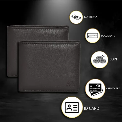 Miniatura 68 de Carteras plegables de cuero RFID hechas a mano para hombres en varios colores que ofrecen 9 tarjetas y 1 ranuras para identificación