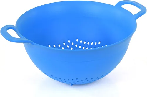 Miniatura 3 de Mintra Home Juego de coladores de colador de plástico: 3, 3.5 y 5 cuartos de galón (azul) con asas dobles fuertes y cuenco profundo, seguro sin BPA
