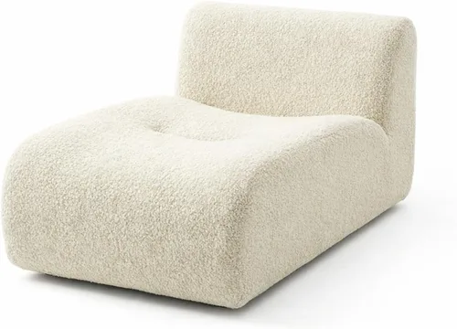 Miniatura 7 de Sofá individual modular curvado, sofá sherpa de espuma de 33 pulgadas, cómodos sofás de peluche para espacios pequeños, sofás modulares modernos