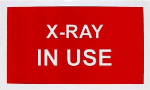 X-RAY IN USE - Señal de advertencia de radiación LED para salas de radiación - Letrero de montaje en pared - Caja de metal con parte delantera de