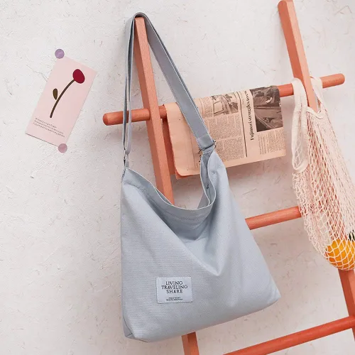 Miniatura 173 de Covelin - Bolsa de hombro informal de lona para mujer, estilo bohemio y retro, bolsa de mano, bolso cruzado, tamaño grande