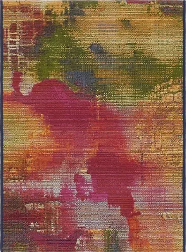 Unique Loom - Alfombra colección de círculos abstractos, de transición para interiores y exteriores, beige, Polipropileno