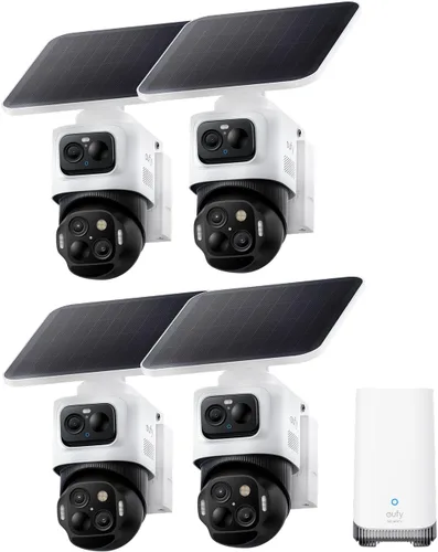 Miniatura 11 de eufy Security eufyCam S4 kit de 2 cámaras, cámara de seguridad solar inalámbrica para exterior, cámara Bullet-PTZ de triple lente, 4K UHD