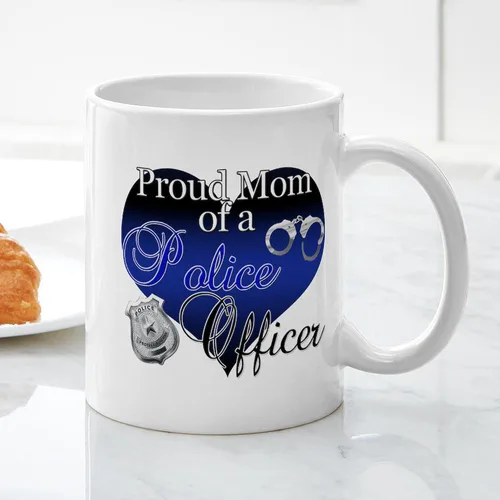 Miniatura 3 de CafePress Taza de café de cerámica de 11 oz (11.0 fl oz) de Police Mom