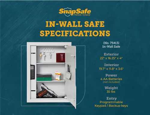 Miniatura 3 de SnapSafe Caja fuerte para armas de pared y dinero – La caja fuerte oculta proporciona seguridad para tus armas de fuego y objetos de valor, entrada