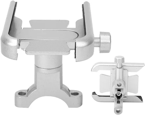 Miniatura 3 de Keenso Soporte para teléfono, Universal Motocicleta Ciclismo Teléfono Móvil Manillar Soporte Soporte de montaje Aleación de aluminio (Plata) Paseo