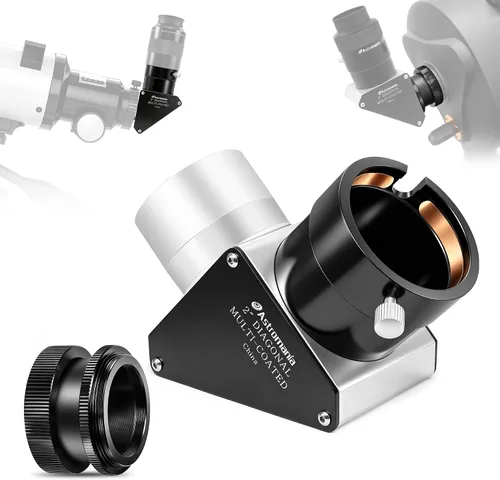 Astromania Espejo SCT diagonal de 90 grados de 2 pulgadas totalmente metálico con 93% de reflectividad en todo el espectro visible, adecuado para la