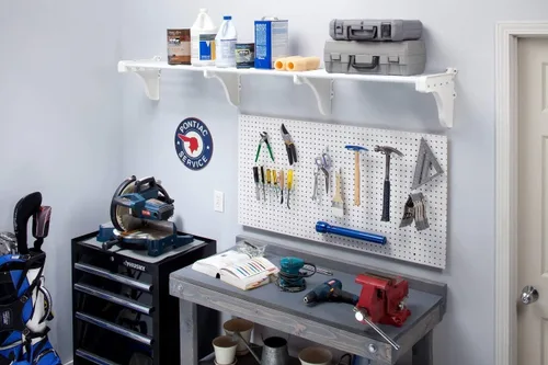 Miniatura 5 de EZ Shelf -Estante de garaje expandible- 40.5 a 75 pulgadas -Blanco- Fácil de instalar - Fuerte (hasta 250 libras) - Alternativa de estantería