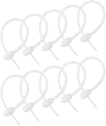 Miniatura 14 de MECCANIXITY Paquete de 20 bridas de silicona reutilizables de 7 pulgadas para el hogar, oficina, cocina, organizador de bolsas de alimentos, gestión