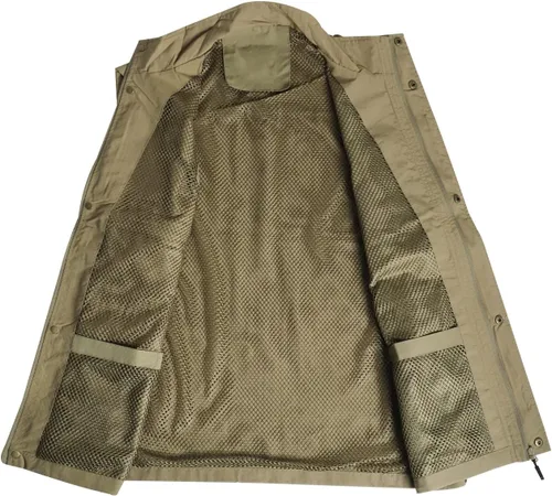 Miniatura 7 de Gihuo Chaleco utilitario para hombre, versátil, para verano, trabajo, safari, pesca, chaleco de carga con múltiples bolsillos