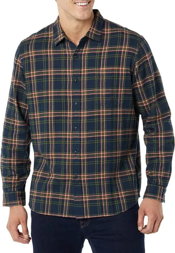 Miniatura 79 de Amazon Essentials Camisas de franela de manga larga para hombre, corte ajustado, a cuadros con botones