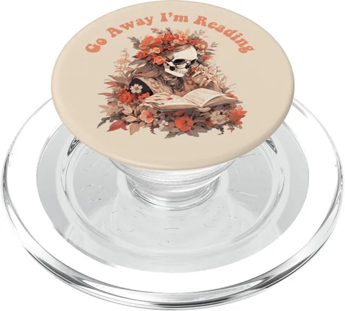 Miniatura 8 de Bookish - Divertido esqueleto gótico gótico amante de la lectura de libros, PopSockets intercambiables PopGrip