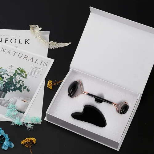 Miniatura 7 de Rodillo de jade para cara, masajeador facial para el cuidado de la piel, herramientas faciales Gua Sha para cara, cuello, ojos, reduce la hinchazón