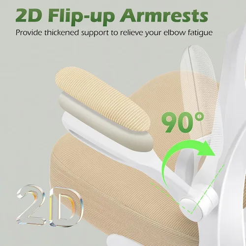 Miniatura 10 de AreShark Silla de Oficina Ergonómica con Soporte Lumbar Ajustable y Gancho para Reposacabezas, Silla de Malla Transpirable de Respaldo Alto con Caqui