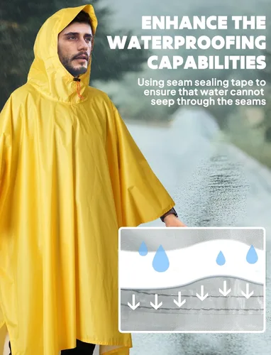 Miniatura 149 de ANYOO Poncho de lluvia con capucha para adultos, impermeable, ligero, para hombres y mujeres, chaqueta de lluvia reutilizable para emergencias al