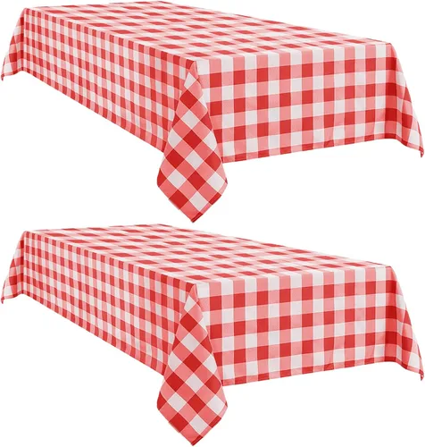 Miniatura 24 de Softalker - Mantel rectangular a cuadros, impermeable para exteriores, 54 x 120 pulgadas, mantel de búfalo a cuadros, resistente a las manchas
