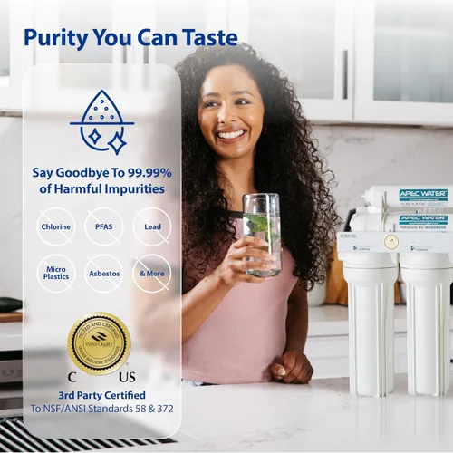 Miniatura 4 de APEC Water Systems ROES-50 serie Essence - Sistema de filtro de agua potable por ósmosis inversa de 5 etapas, certificado WQA, ultraseguro, de nivel