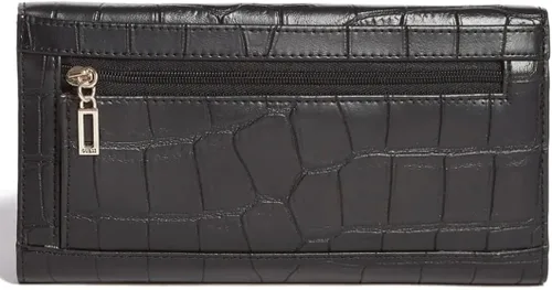Miniatura 2 de GUESS Anne Marie - Bolso de mano grande con detalle de tachuelas en relieve, diseño de cocodrilo, color negro, Negro -, Tri-fold