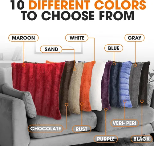 Miniatura 8 de Cheer Collection Almohadas Decorativas de Piel Sintética - Almohadas Decorativas para Sofá, Almohadas Decorativas para Cama, Almohadas de Acento