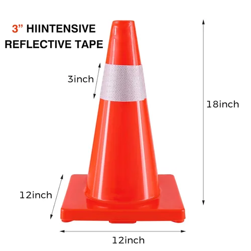 Miniatura 4 de Jade Butterfly Conos de seguridad de tráfico de 18 pulgadas, paquete de 8 conos de estacionamiento naranja con collares reflectantes, cono