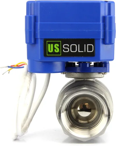 Miniatura 12 de Válvula de bola motorizada de 1/2 pulgada U.S. Solid Brass 9-24V AC/DC de 3 cables con cierre automático de puerto completo con anulación manual