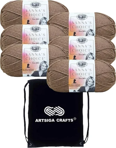 Miniatura 58 de Lion Brand Vanna's Choice Pink 860-101 (3 madejas - mismo lote de tinte) Estambre acrílico mediano Worsted #4 para ganchillo y tejer con bolsa