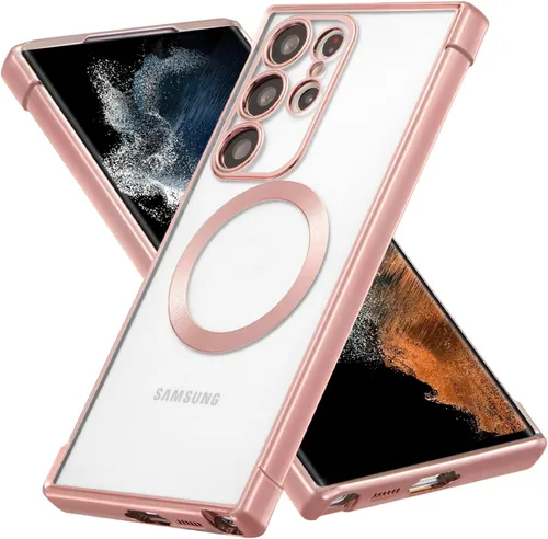 Miniatura 8 de RALEAVO Funda magnética para Samsung Galaxy S22 Ultra Clear [compatible con Magsafe y protección contra caídas de grado militar], transparente, a