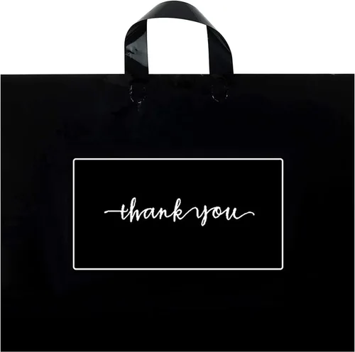 Miniatura 13 de 50 bolsas de mercancía de agradecimiento, 17x16 pulgadas, 17x16 pulgadas Negro