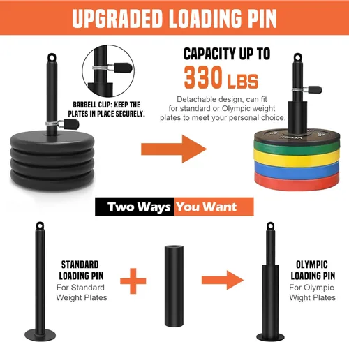 Miniatura 6 de SERTT Sistema de Polea de Cable para Gimnasio, Accesorio de Polea de Rack de Potencia con Barra de Jalón LAT 2 en 1 y Pasador de Carga Mejorado