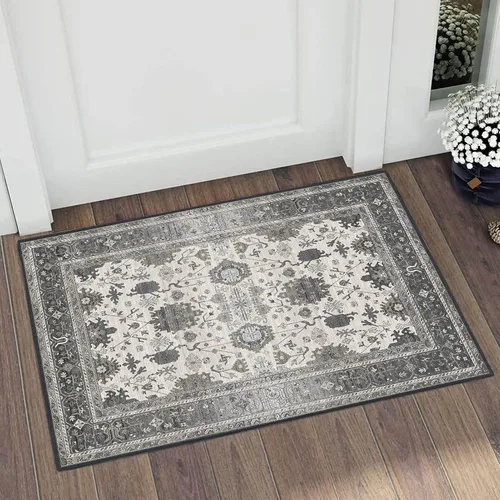 Miniatura 2 de Alfombra bohemia de 1 pies 4 x 2 pies, antideslizante, para interiores, alfombra pequeña lavable para entrada, alfombra bohemia de pelo bajo