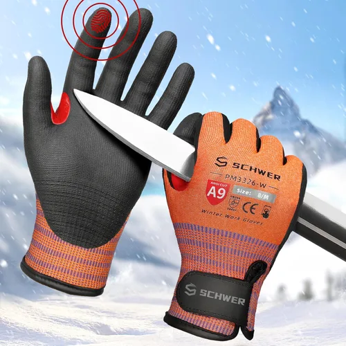 Miniatura 26 de Guantes de trabajo resistentes a los cortes de nivel más alto ProGuard PR3326 de Schwer para protección extrema, guantes ANSI A9 con pulgar