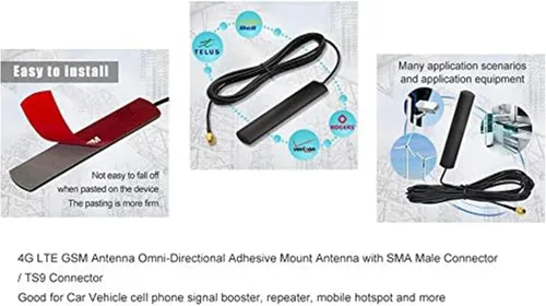 Miniatura 3 de Wlaniot - Antena 4G LTE GSM omnidireccional 700-2600MHZ Antena de montaje adhesivo con conector macho SMA para automóvil, enrutador de punto