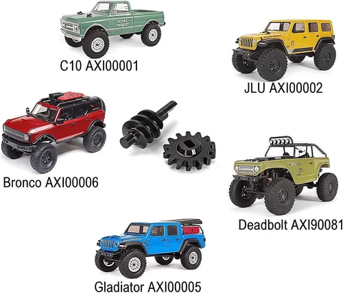 Miniatura 3 de 2 piezas de engranajes diferenciales de eje de acero 13T/2T engranaje helicoidal diferencial de sobremarcha delantero y trasero para Axial SCX24 2