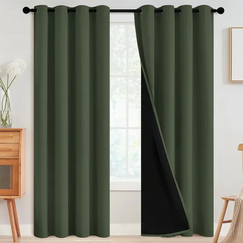 Miniatura 111 de SimpleHome - Cortinas opacas 100% para recámara, cortinas de ventana con ojales beige, con aislamiento térmico, cortinas de oscurecimiento