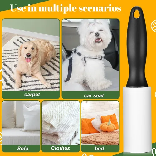 Miniatura 5 de Zhehao Paquete de 40 mini rodillos de pelusa de 1200 hojas de tamaño de viaje, rodillo portátil para ropa, pelo de mascotas, muebles de sofá