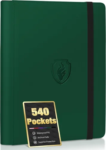 Miniatura 27 de Fabmaker - Carpeta de tarjetas prémium con 9 bolsillos para 360 tarjetas, carpeta de tarjetas coleccionables de poliuretano resistente, álbum