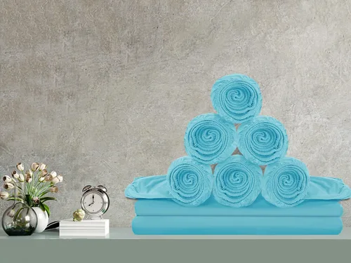 Miniatura 3 de Elegant Comfort Paquete de 6 sábanas bajeras bajeras de 1500 hilos, calidad prémium hotelera, bolsillo profundo, sin arrugas, resistentes a