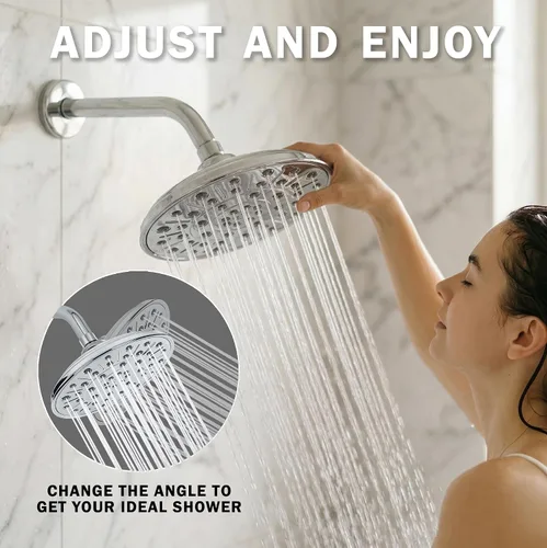Miniatura 3 de Aqua Elegante Cabezal de ducha tipo lluvia, cabezal de ducha grande de 8 pulgadas con boquillas de autolimpieza, alto flujo, fácil de instalar