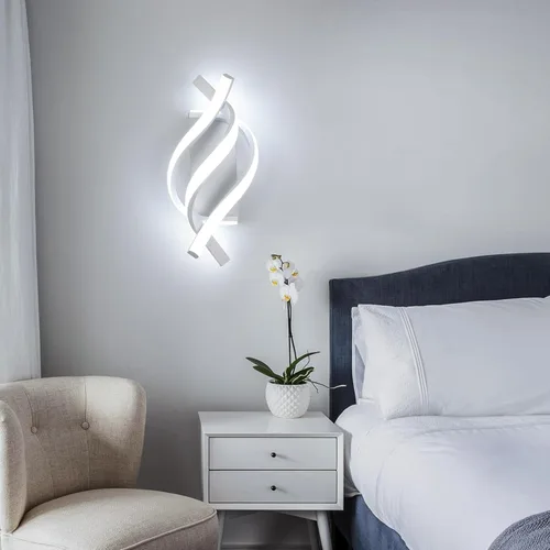 Miniatura 6 de Moderno aplique de pared LED de 21 W, apliques de pared para interiores, blanco frío, 6500 K, diseño en espiral, lámpara LED montada en pared