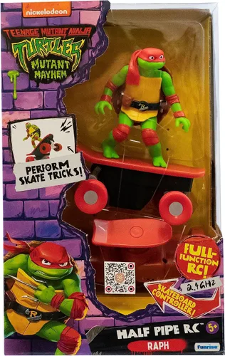 Miniatura 2 de Tortugas Ninja Mutantes Adolescentes Juguetes, Raphael Half Pipe RC Vehículo de Patineta con Trucos, Control Remoto de 2.4 GHz Juguetes de Tortugas