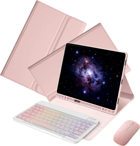 Miniatura 16 de Funda de teclado para Samsung Galaxy Tab S6 Lite de 10.4 pulgadas 2024, Galaxy Tab S6 Lite funda para tablet con ranura para bolígrafo, funda