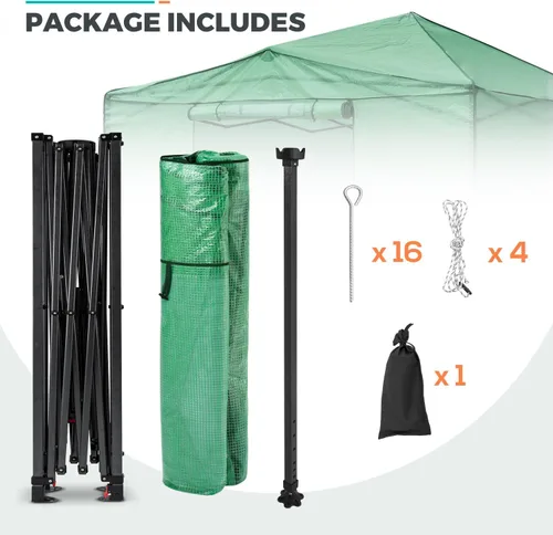 Miniatura 8 de EAGLE PEAK Invernadero portátil grande de 12 x 8 pulgadas, instalación rápida, para interiores y exteriores, puertas de entrada enrollables