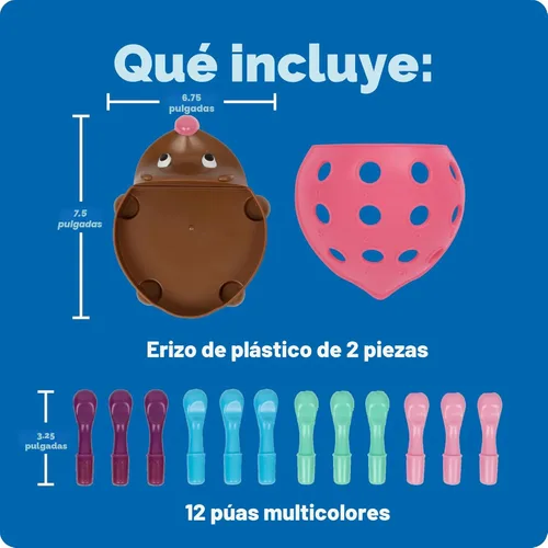 Miniatura 8 de Learning Resources Spike The Fine Motor Hedgehog Pink - Juguetes Montessori para niños pequeños, forma apilable, regalos para niños y niñas, cubo