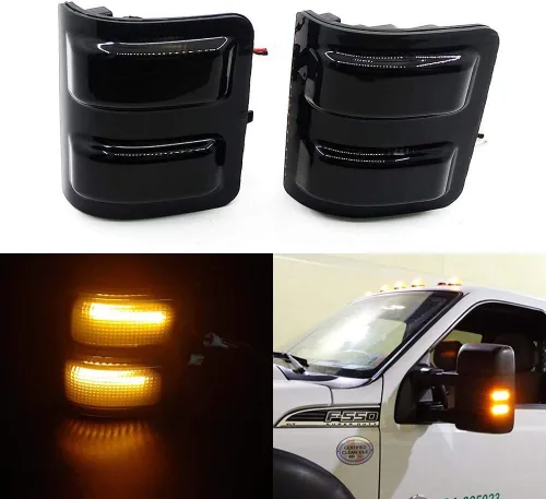 Miniatura 11 de Xinctai Juego de luces LED para espejo lateral Switchback, señal de giro para Ford F150 2013-2014, Ford F250 F350 F450 F550 Super Duty 2008-2016