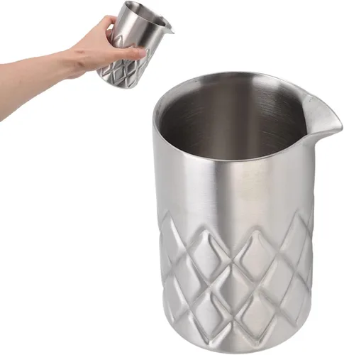 Miniatura 5 de TOPINCN Vaso de mezcla de cóctel, acero inoxidable, mezclador de vidrio, coctelera de doble pared, barman herramientas de bricolaje, mezclador